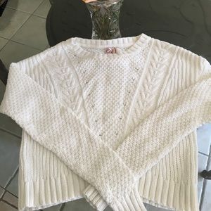 White knit sweater