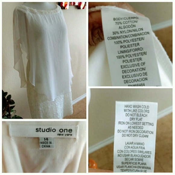 Studio One Dresses - Off White Lace Cape Dress Studio One Dresses - Off White Lace Cape Dress