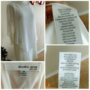 Studio One Dresses - Off White Lace Cape Dress Studio One Dresses - Off White Lace Cape Dress