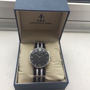 Kapten & Son Silver Black Night Rider Watch