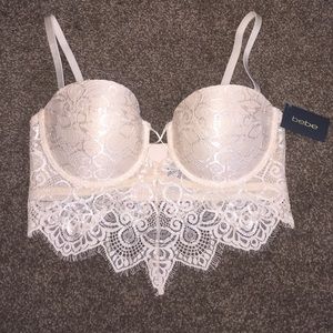 💜 Bebe lace Leilani Bralette bra crop top bustier