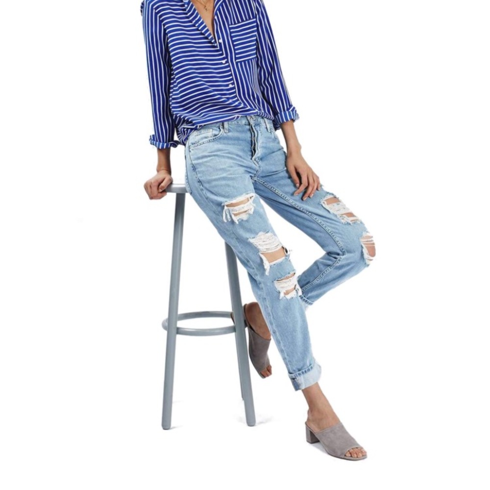 Nordstrom ripped Boyfriend jeans