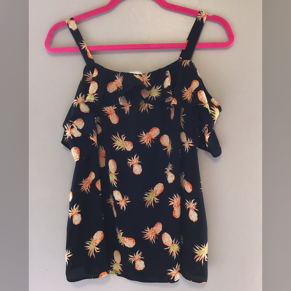Pineapples off shoulder top