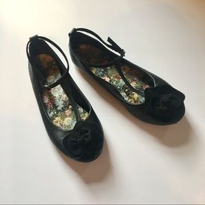 Rosette T-Strap Ballet Flats
