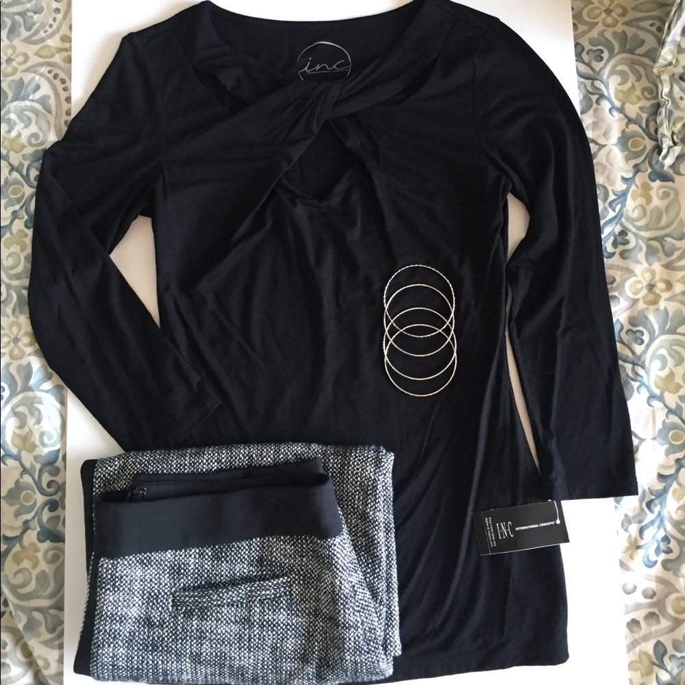 Cutout neckline blouse