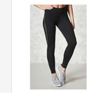 Black Side panel mesh workout leggings