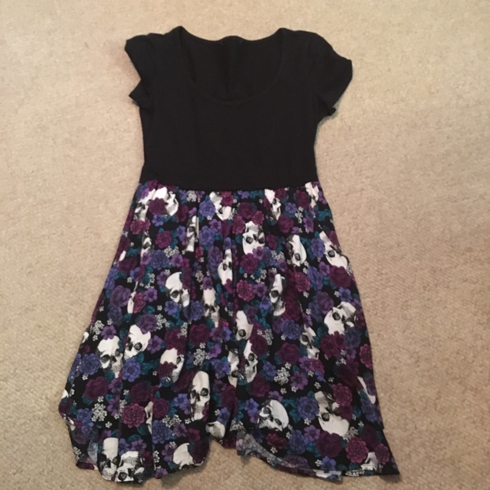 Women's Skull Floral Print Dress