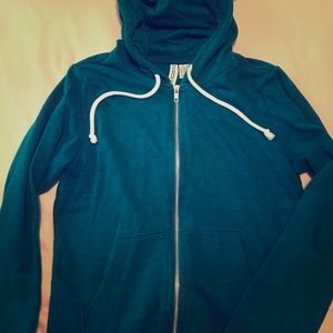 H & M dark turquoise zip up