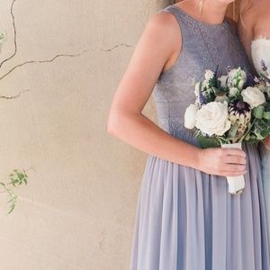 Lavender Floor Length Bridesmaid Prom Dress