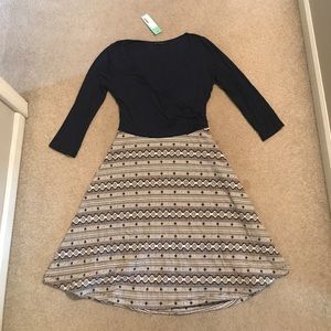 NWT Knit and cotton wrap-looking dress