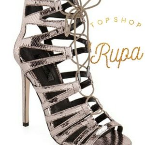 Chic Topshop 'Rupa' Snake Ghillie Sandals