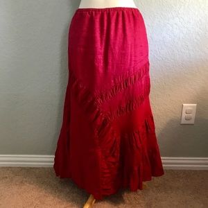 Anthropologie Fei Red Linen skirt