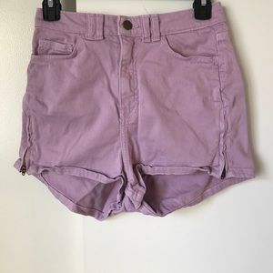 American Apparel Lavender High-Waisted Shorts