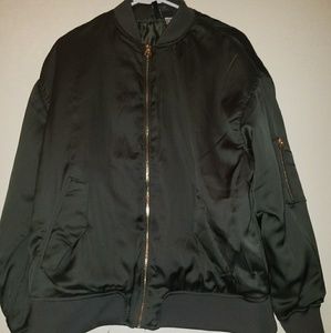 Green Satin Bomber jacket