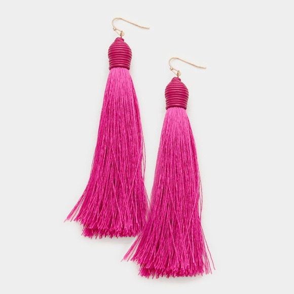 Jewelry - 3/$30! NEW Fuchsia Tassel Earrings