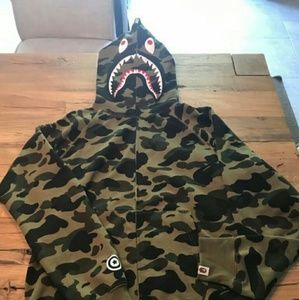 Green Bape shark hoodie