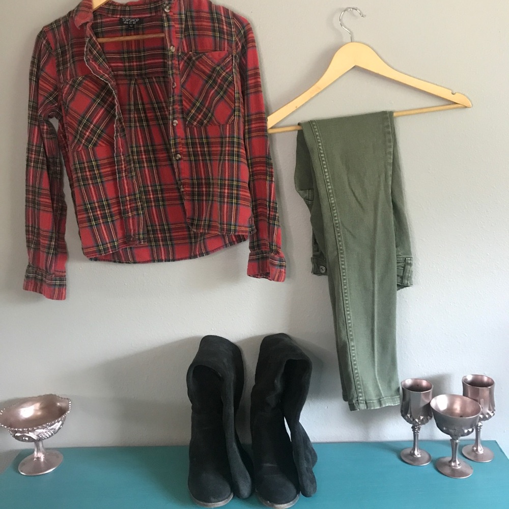 Olive green skinny jeans