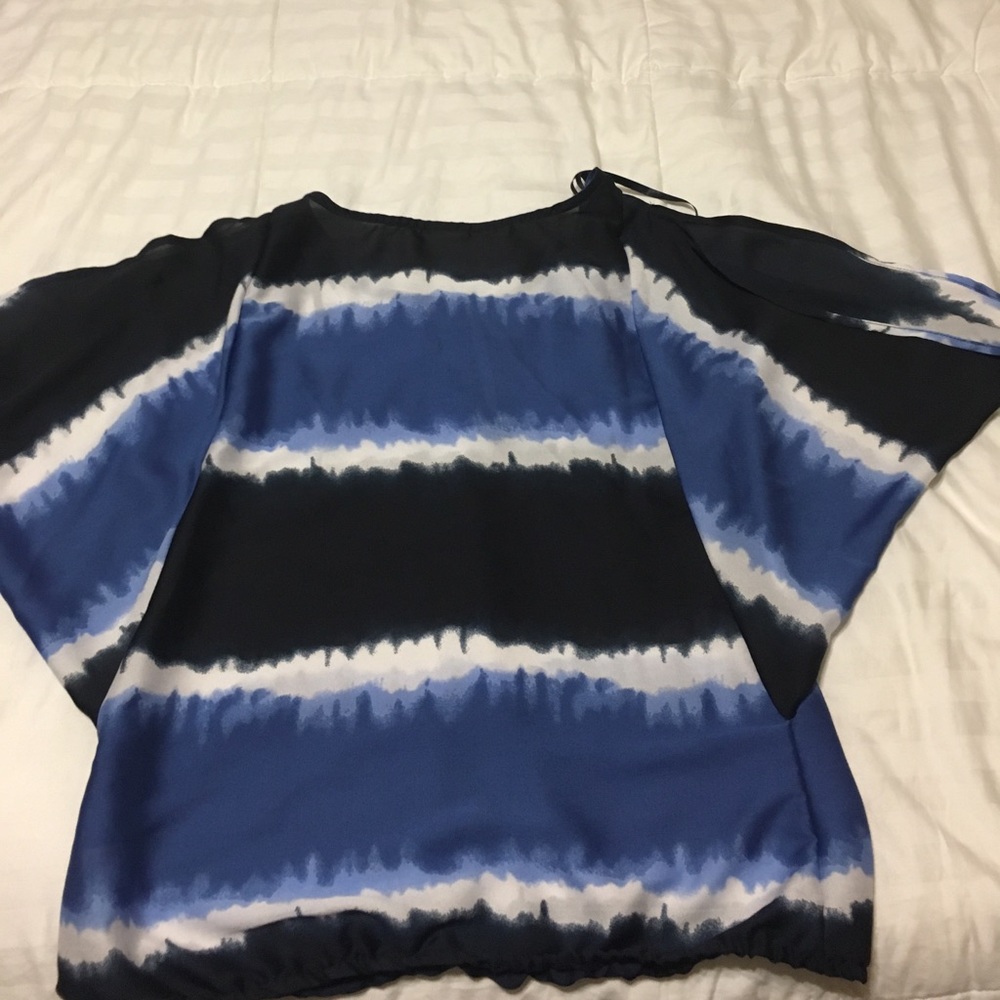 Blue and white striped Top