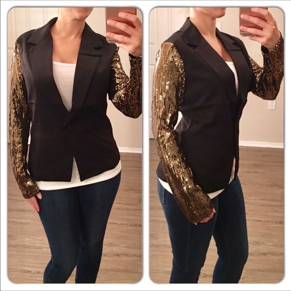 Gold Sequin Blazer