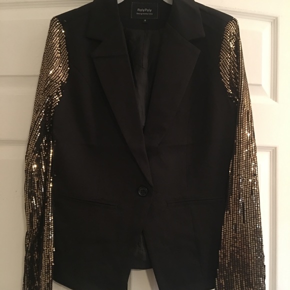 Gold Sequin Blazer - Picture 5 of 6