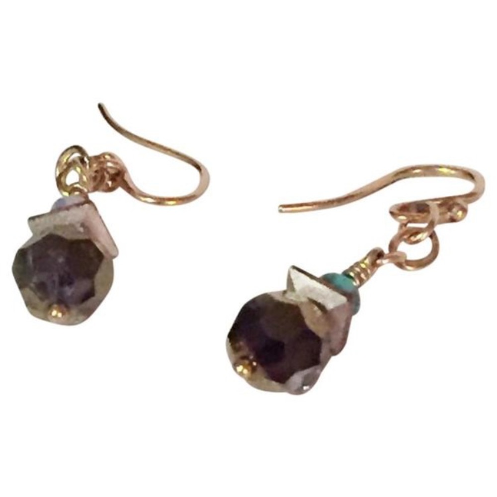14k gold dangle hook earrings