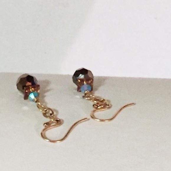 14k gold dangle hook earrings