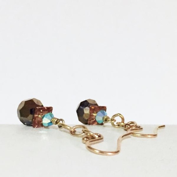 14k gold dangle hook earrings