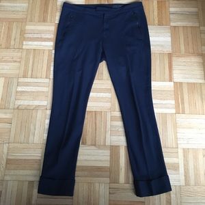 Rag & Bone Cotton Knit Navy Cuffed Pants