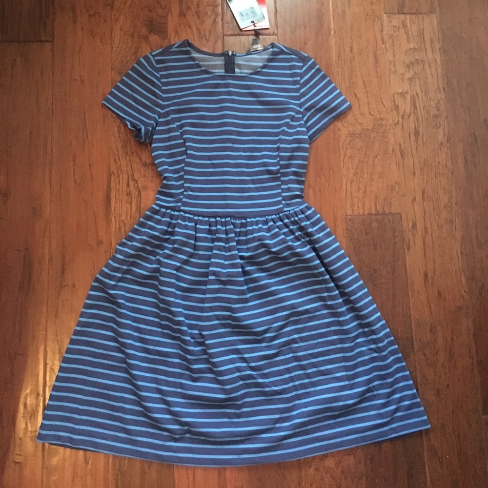 Blue-striped dress