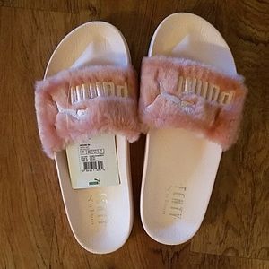Pink fenty slippers