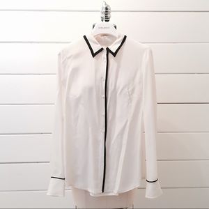 J Crew • white shirt with black trim