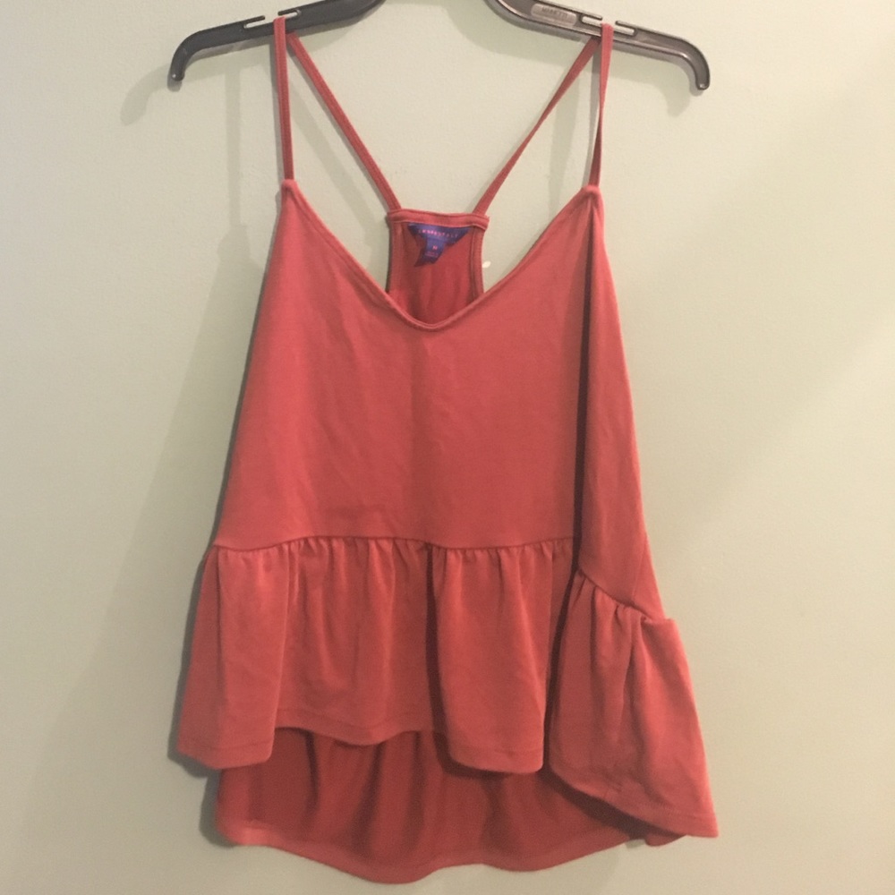 Solid Peplum V-neck Tank