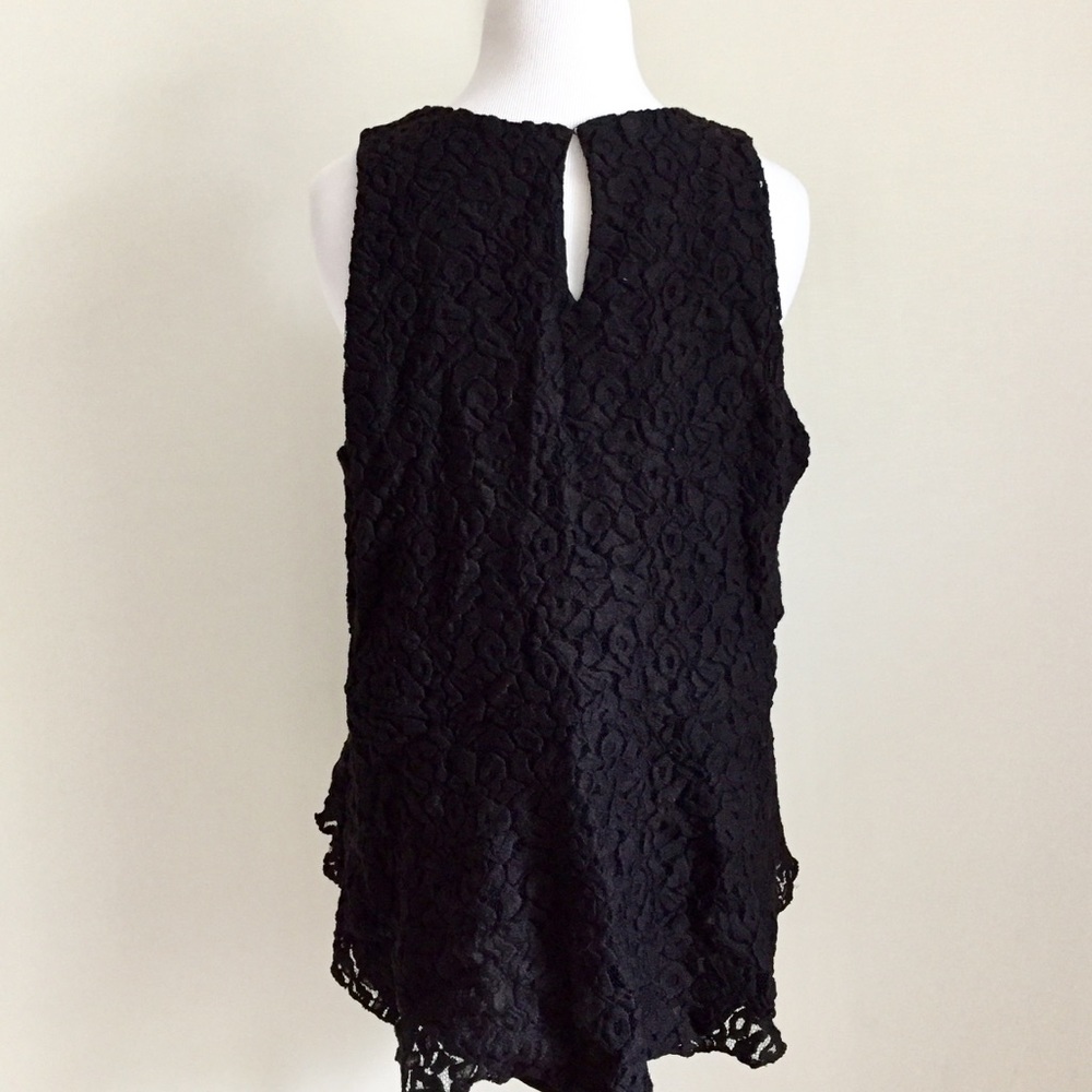 LOFT Black Crochet Lace Peplum Blouse - Picture 3 of 3