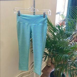 XS New Balance NB DRY Teal Stripe Leggings