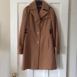 Kenneth Cole Reaction Side Buckle Wool Blend Coat