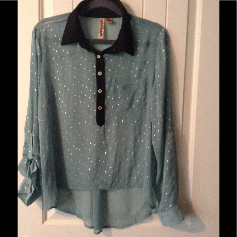 Gorgeous Turquoise Sheer Top