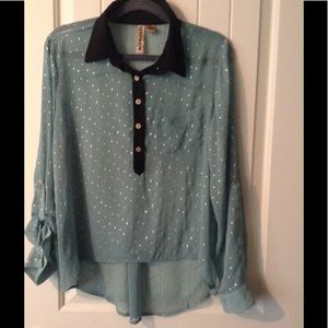 Gorgeous Turquoise Sheer Top
