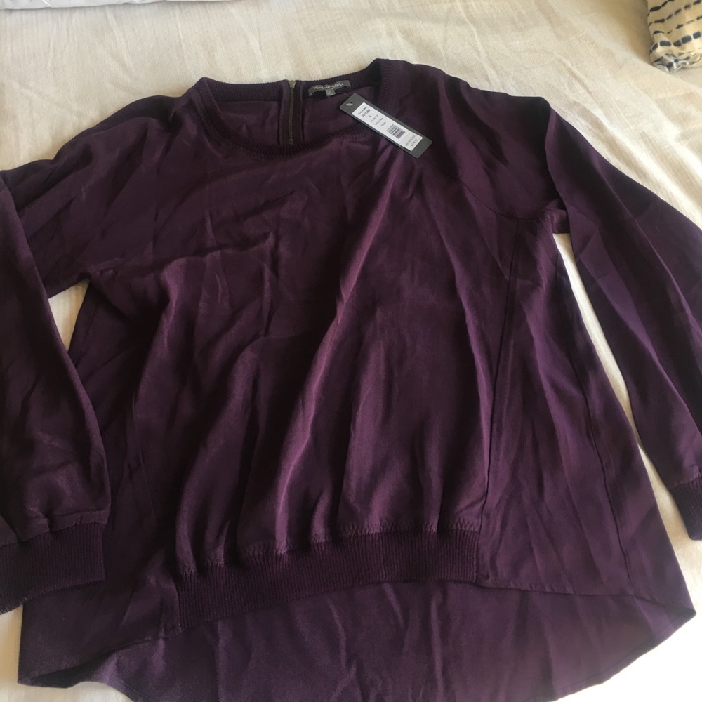 Solid Silk Plum MICHAEL STARS top