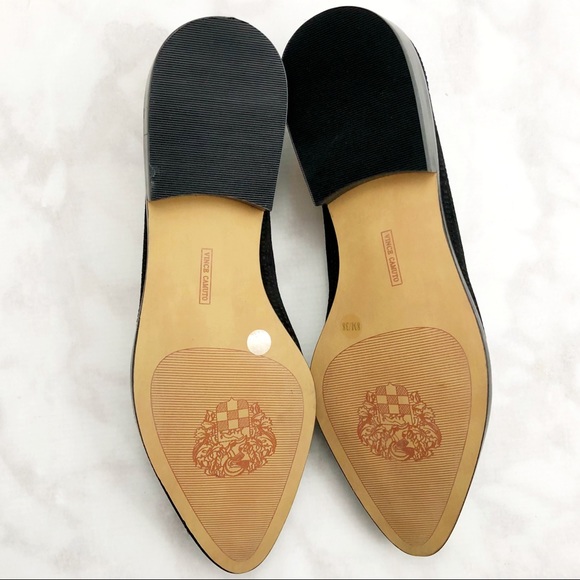 Black Suede Laser Cut Pointed Toe Flats - Picture 6 of 6