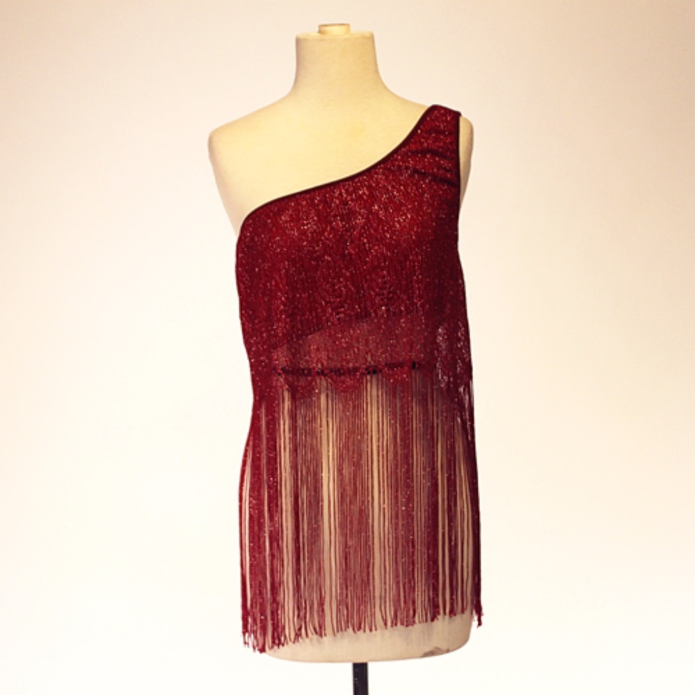 Red Sparkly Tassle Top