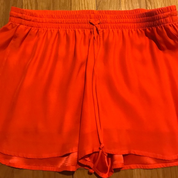 Georgie Orange Silk Shorts - Picture 3 of 4