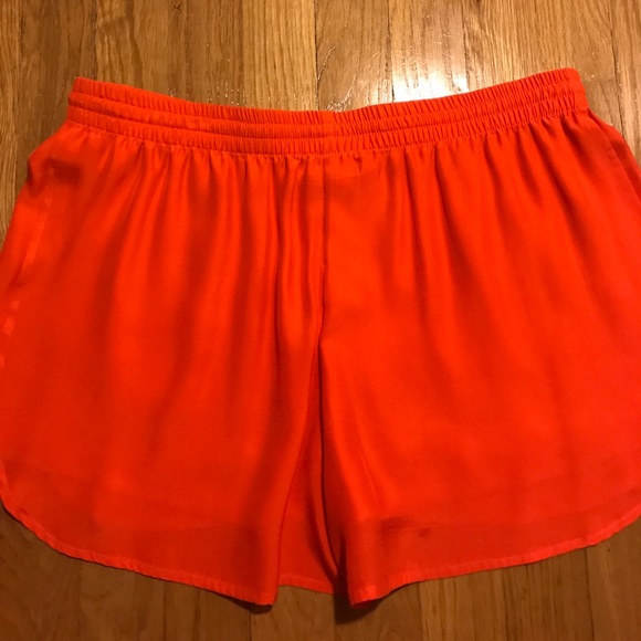 Georgie Orange Silk Shorts - Picture 4 of 4