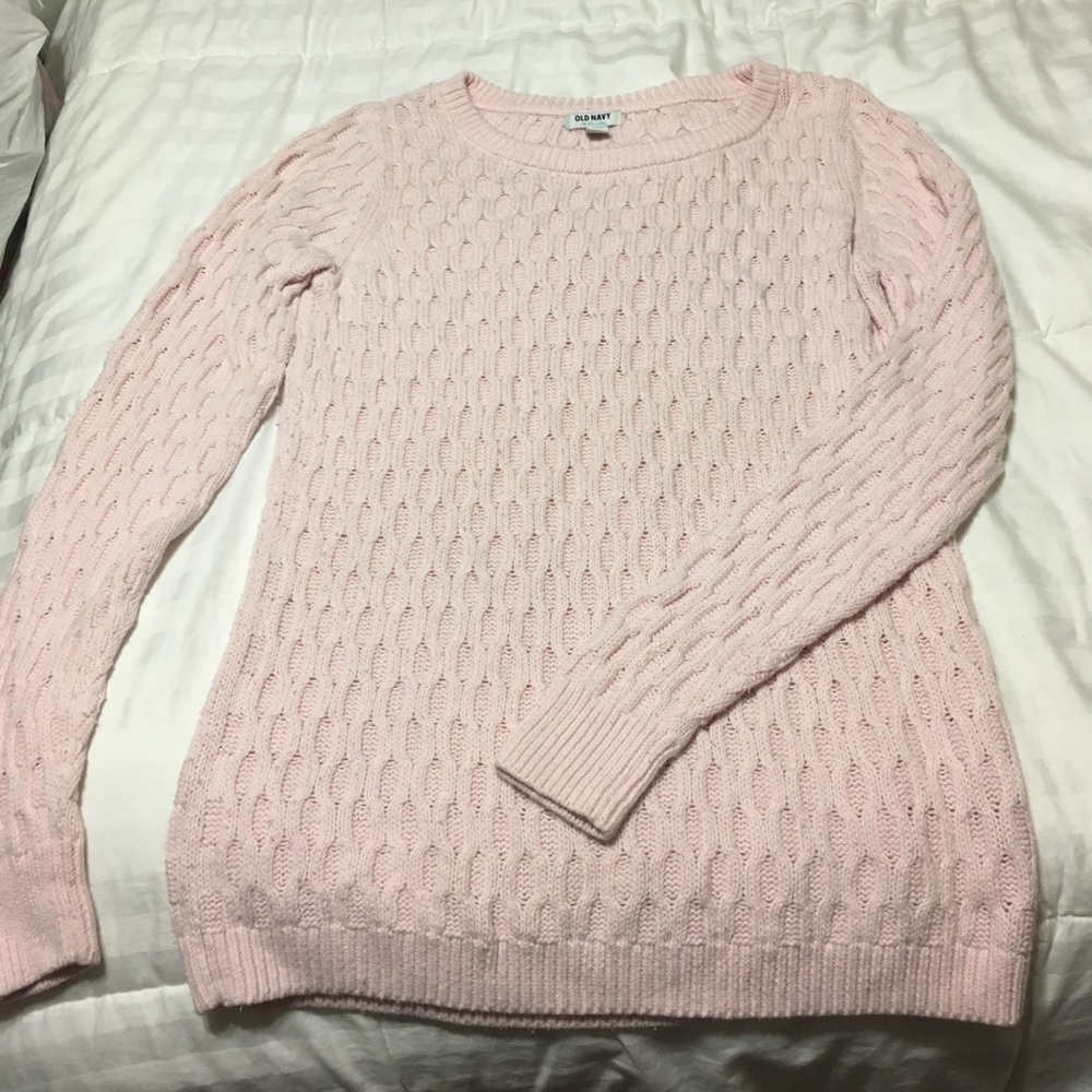 Pink knitted sweater