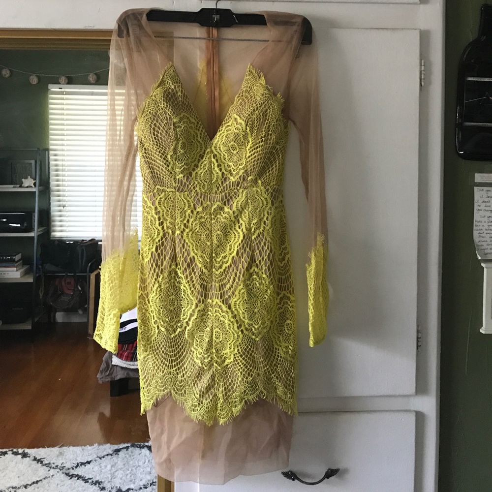 Yellow lace dress
