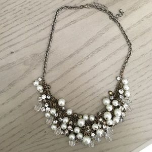 Pearl and crystal statement necklace
