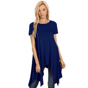 Loose Fit Dress Top Navy Blue New