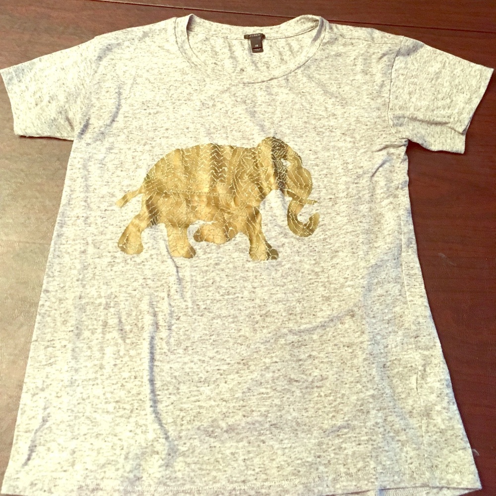 J. Crew Metallic Elephant Grey T- Shirt