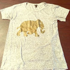 J. Crew Metallic Elephant Grey T- Shirt