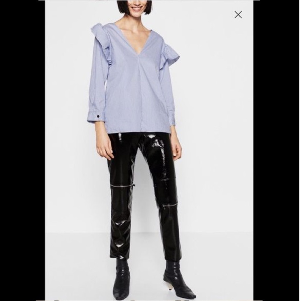 Zara Faux Leather Moto Pants