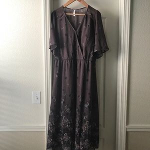 Floral Cross-front Boho Flowy Dress